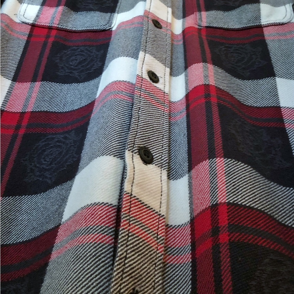 NWOT Vans Kyle Walker Jacquard Rose Heavy Flannel Classic Fit Large - Picture 3 of 5